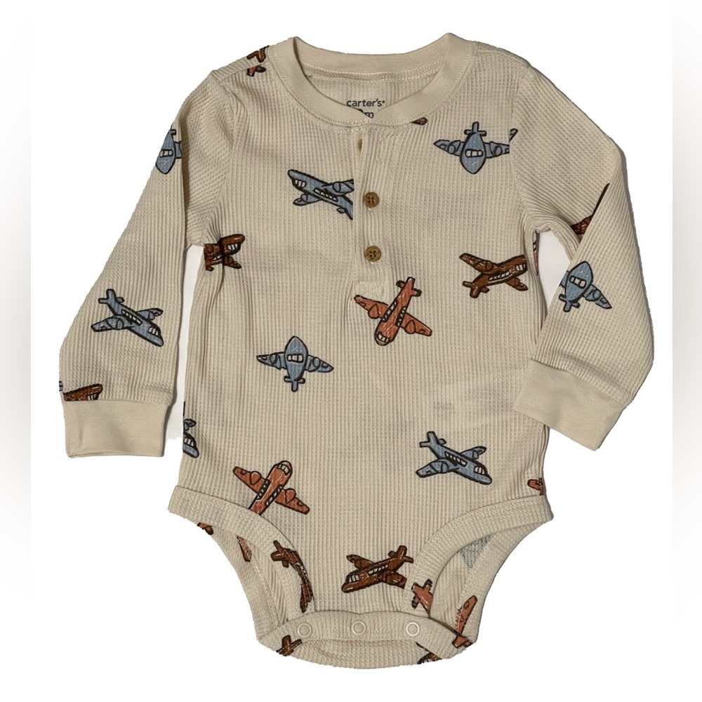🥏 3 for $20
NWOT Carter's Beige Airplane Print Bodysuit Longsleeve